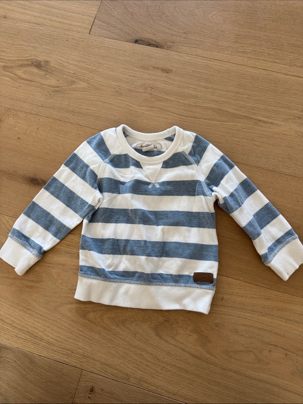 Striped Blue & White Kids Pullover Sweatshirt